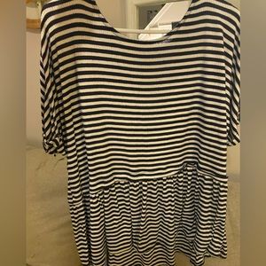 Chris & Carol Blue/White Striped Top